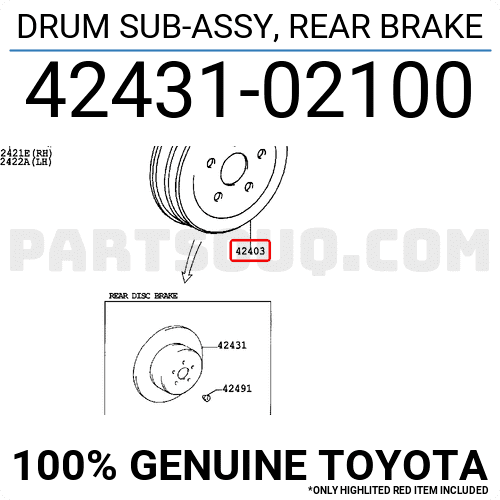 Toyota 42431-02100 part