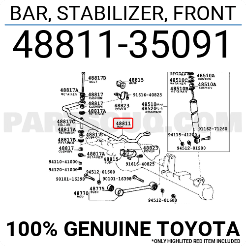 Toyota 48811-35091 part