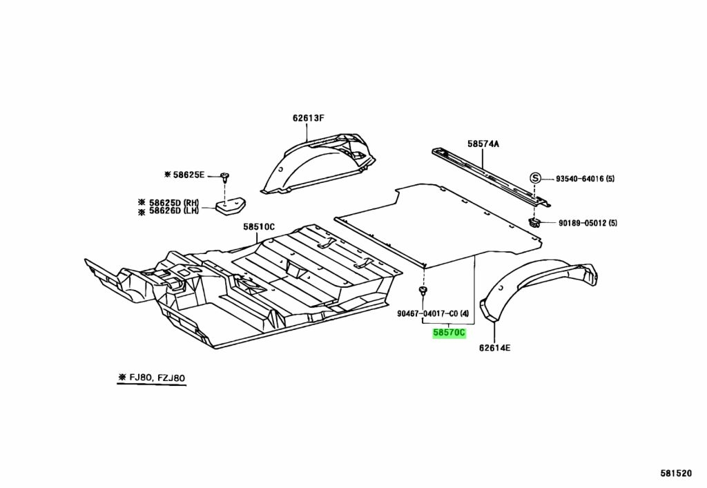 Toyota 58570-60260-B0 part